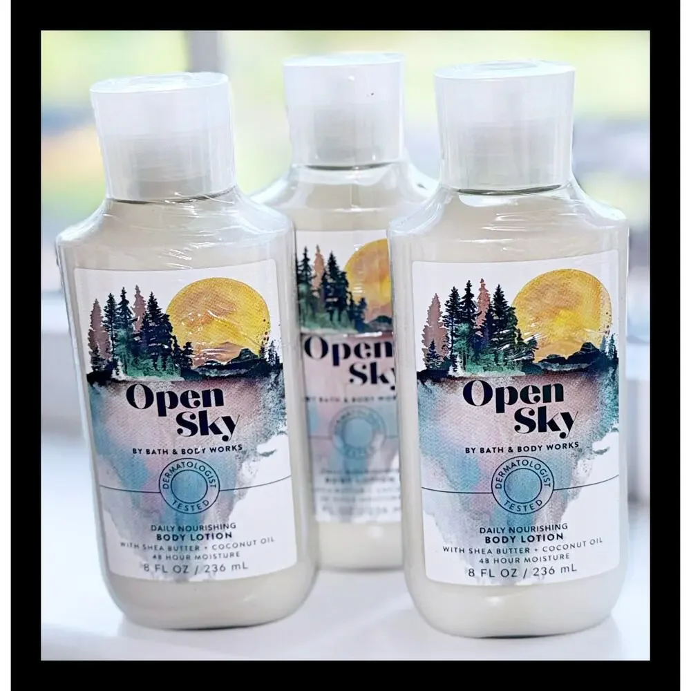 Bath & Body Works Open Sky 8 oz Daily Nourishing Body Lotion x3